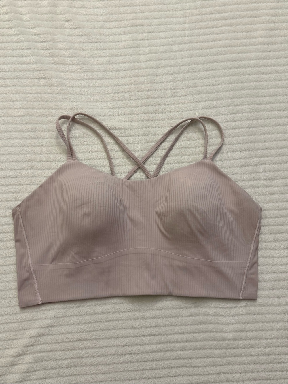 lululemon athletica Light Mauve Ribbed Strappy Sports Bralette